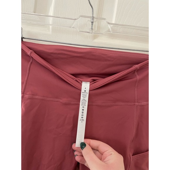 Lululemon Fast and Free Crop II 19” Leggings Cherry Tint Size 8 - Picture 5 of 6